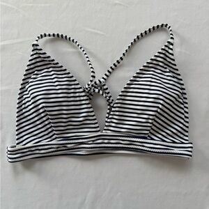 Cupshe Navy and White Striped Bikini Top